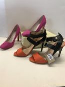 A Lovely pair of bright Pink 'Next' high heels & Orange & Black 'Dune' Heels
