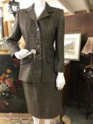 A wool mix suit, Per una fully lined with tweed fabric fishtail skirt size 8