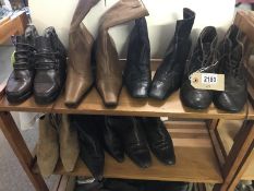 Seven Pairs of boots. Various size, colour and style