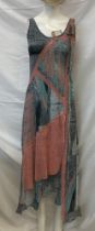 A Legatie jeans dress, Italian style insize 111. Teal grey & salmon