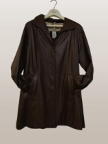 A lovely Brown / Tan long jacket with piping detail and snakeskin design lining