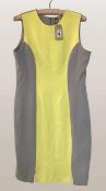 Pencil Dress with Yellow panel. Bourne England. Size 14