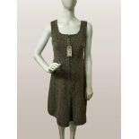 Vintage tweed wool dress, handmade, size 10-12