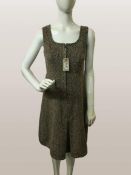Vintage tweed wool dress, handmade, size 10-12