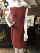 A Paul Smith black label day dress in linen fabric, burnt orange size 44, fully lined