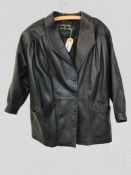 A leather coat by Jeffrey Brownleader. slight wear in places