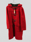 Original Gloverall collection Red wool Paddington Duffel coat with tweed lining size 14