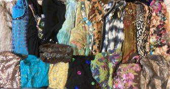 A quantity of beaded & print blouses & shirts / tops