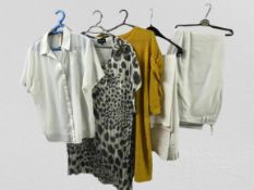 Assorted clothes including 2pairs of trousers, yellow dress and 2 tops