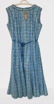 a 1940'S Vintage Sian Boutique Turquoise & White cotton floral sun dress Size 14