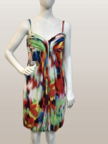 Ted Baker Rainbow dress with removable straps & elasticated bell hem