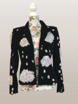 Black Velvet jacket with petal style embellishments, 'Emporio Armani. Made in Italy