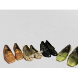 A collection of shoes in various styles and designs