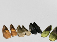 A collection of shoes in various styles and designs