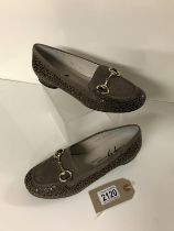 New Mary G ultimate collection, horse bit detail flat heel suede shoes, size 4 1/2