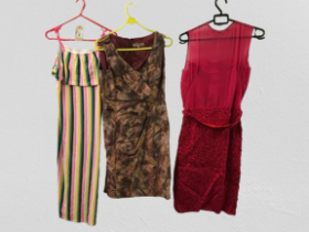 Three dresses in various colour and design