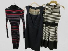 Three items of clothing including Next jumper dress, Quiz striped dress & Next square neckline