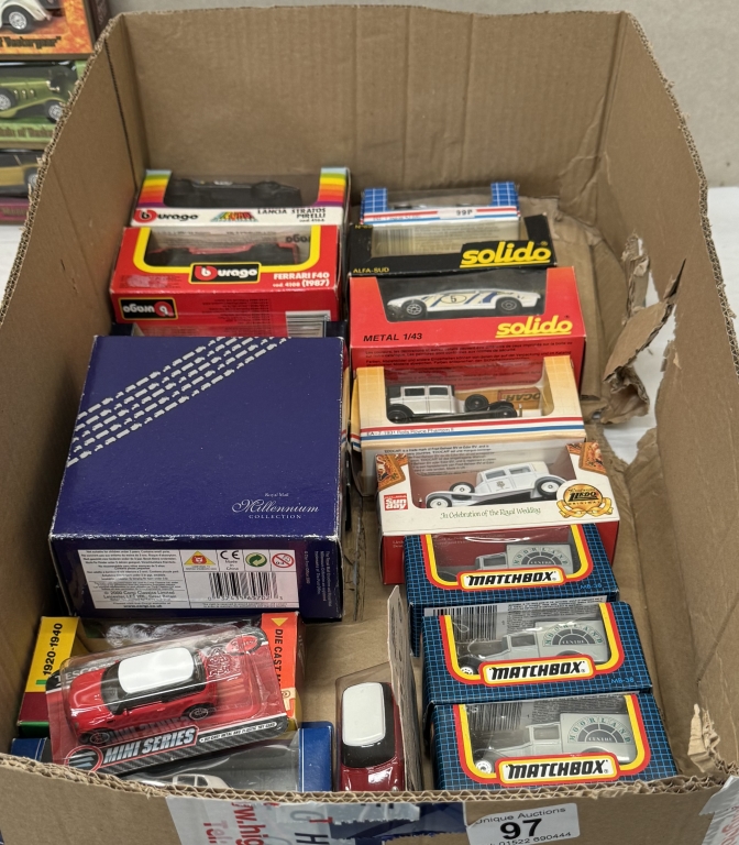 A quantity of boxed Diecast including Solido, Burago, Matchbox etc