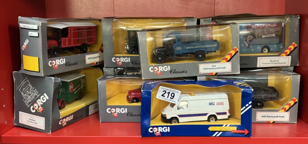 A quantity of Corgi Classics including Bedford, 1929 Thorny Croft etc