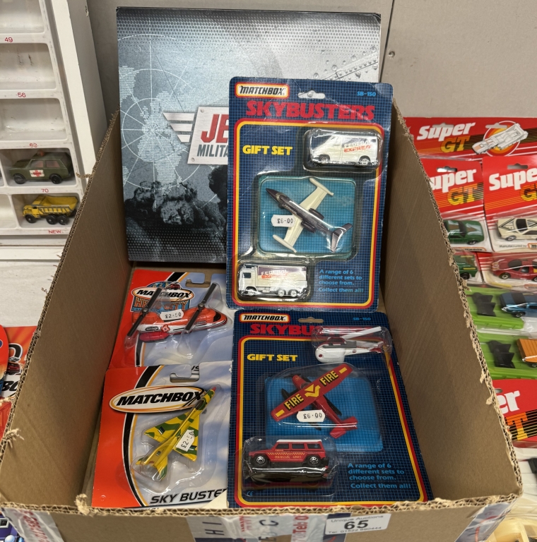 2 Matchbox sky busters gift sets and 2 others, Corgi Concorde and Atlas Jet age military aircraft