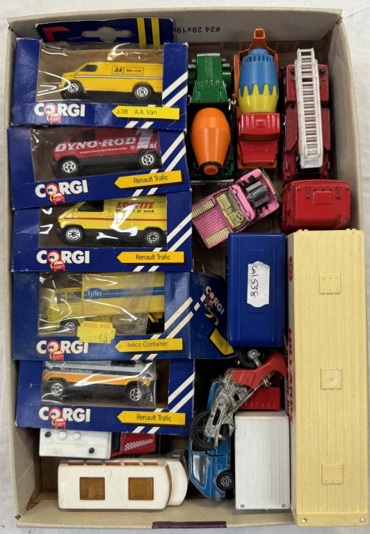 A large box of Matchbox cars etc including Corgi Yesteryear & Playmobile - Image 2 of 8
