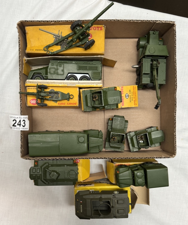 A quantity of boxed & loose Dinky military vehicles including Solido. Boxes A/F