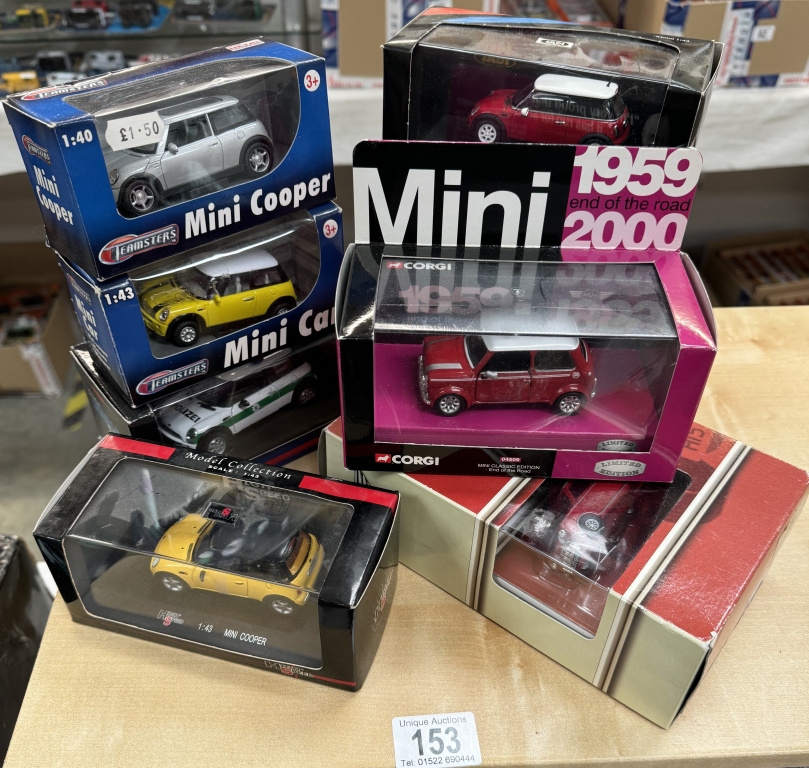 A quantity of boxed Mini's by various makers including Vanguards, Corgi, High speed etc