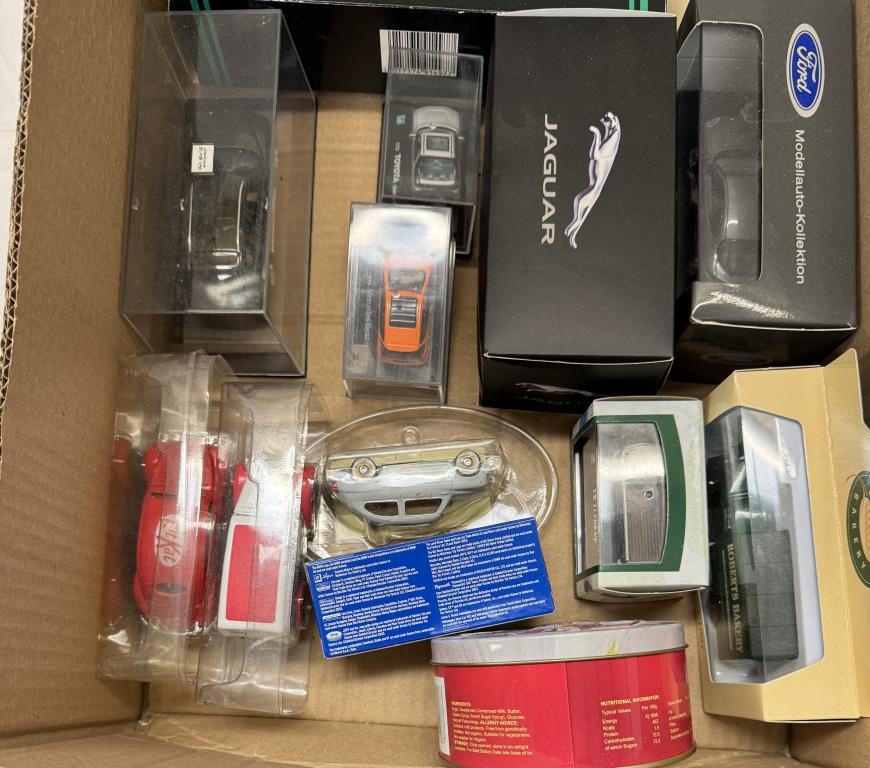 A mixed box of diecast including Jaguar, Mercedes, Ford etc - Image 2 of 3