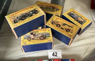 6 boxed early Matchbox models of yesteryear