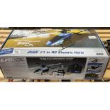 A boxed E-flite Blade SR radio control helicopter. Untested