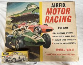 An Airfix motor racing set incomplete & A boxed car