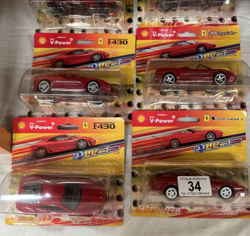 7 Shell V-Power Ferraris in blister packs - Image 3 of 4