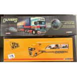 A Corgi limited edition CC13237 JCB DAF Exhibition unit & CC12937 Scania Olivers