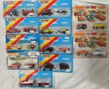 11 Matchbox twin pack vehicles in blister packs