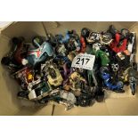 A box of motorcycles including Matchbox, Britains etc