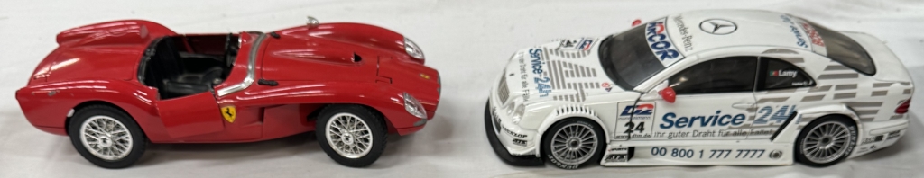A box of loose mixed scale and maker diecast and plastic vehicles including Hornby Hobbies slot - Image 3 of 5