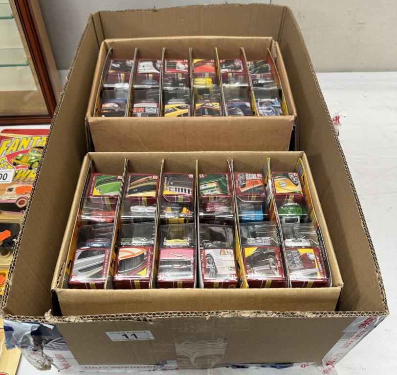 2 complete Matchbox Superfast dealer/retail/trade boxes (24 models )