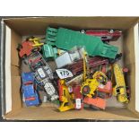 A box of play worn Matchbox & Corgi diecast vehicles