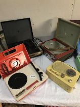 Vintage fidelity HF42 & Crown portable record player & Vintage radios. Untested