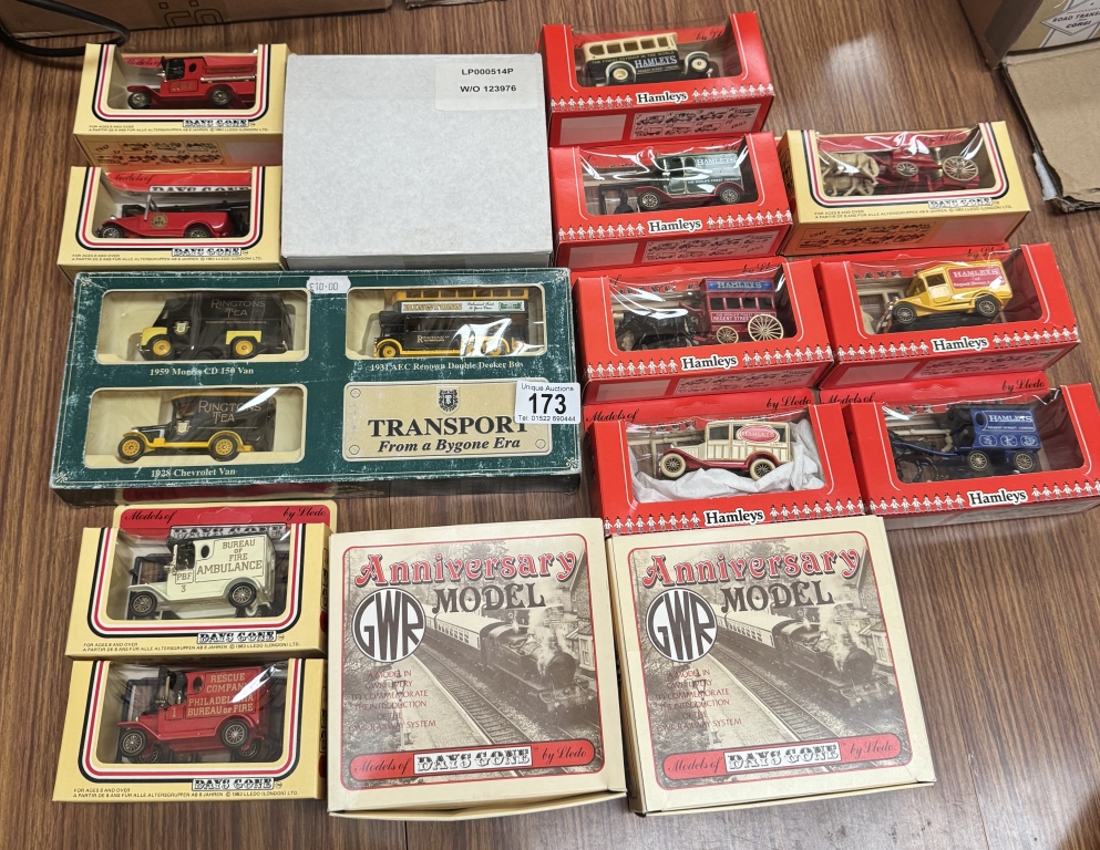 A quantity of Lledo sets including GWR anniversary models, Hamleys 1st series set of 6, Ringtons 3