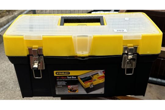 A Stanley 19" toolbox with an assortment of tools - Image 1 of 2