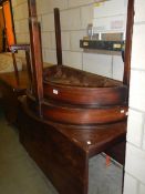 A Georgian mahogany dining table comprising drop leaf table and two 'D' end tables, COLLECT ONLY.