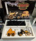 A boxed Hornby Stephensons Rocket steam train set.