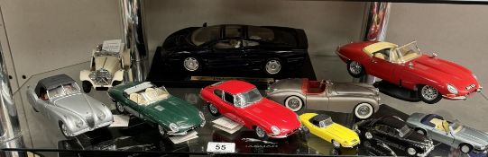 A selection of unboxed Jaguar diecast cars including Franklin Mint