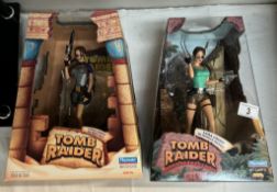 2 Tomb Raider Lara Croft figures in wet suit and jungle outfit as new in boxes