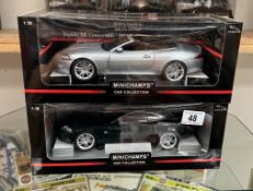 2 Minichamps 1/18 scale 2006 Jaguar XK Coupe & XK Convertible