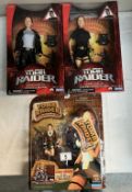 2 Tomb Raider Lara Croft figures and 1 in a blister pack, as new