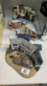 3 Model car dioramas including Rover garage