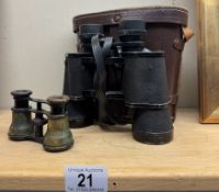 A cased set of field binoculars 8 x 40 by Telemax 5 & A pair of opera glasses