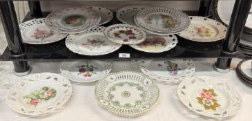 A good lot of vintage ribbon plates (Approximately 18)